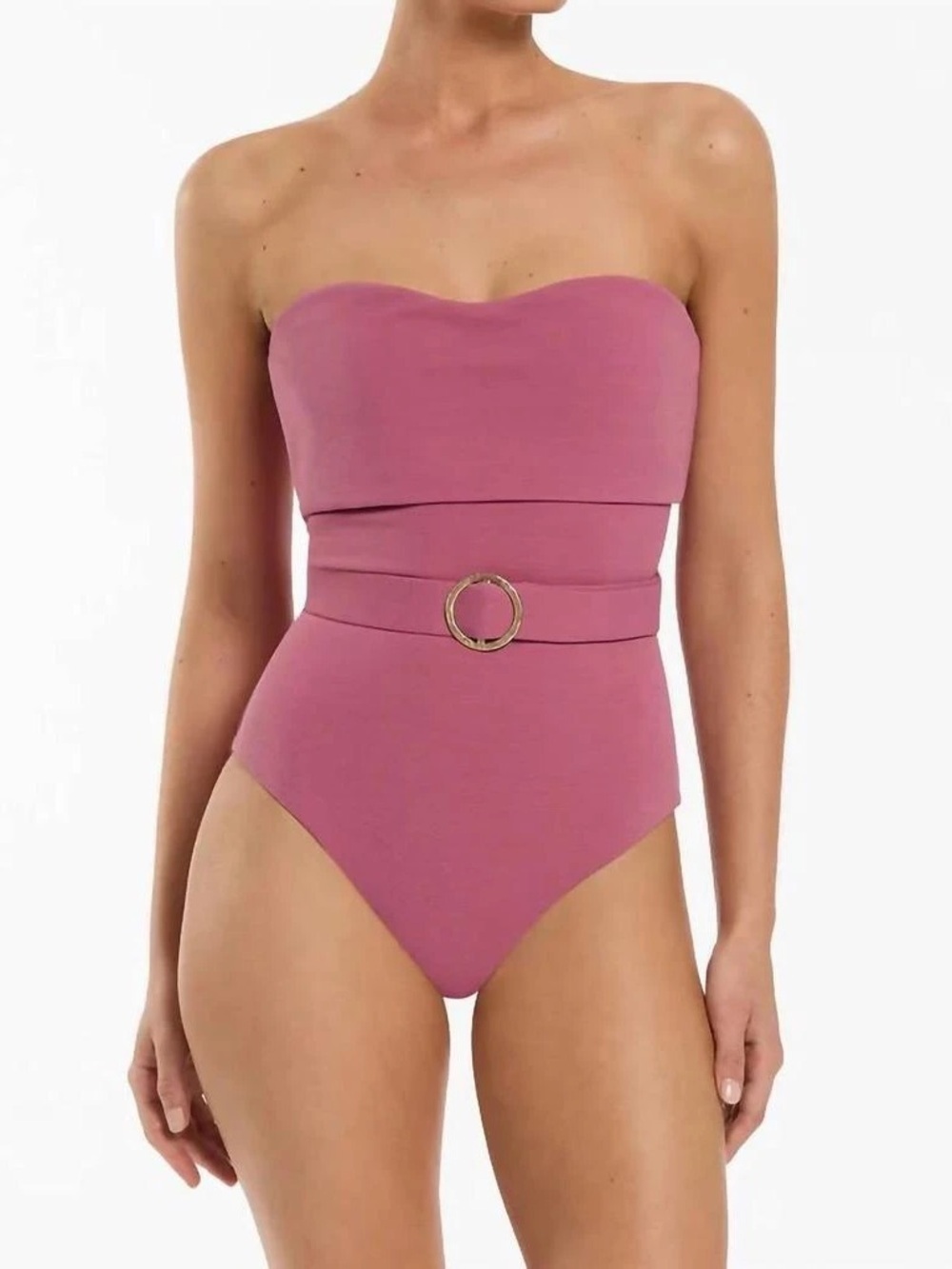 Jets Australia Isla Rib Bandeau One Piece 
Size 12 Mauve